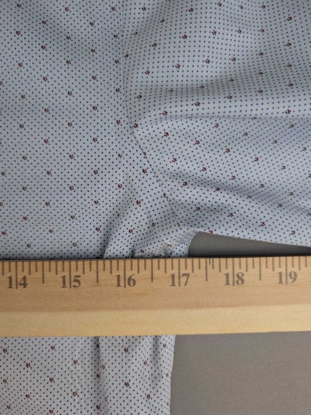 Banana Republic Untucked Fit Non-Iron Mens XSโ Blue Dot Floral L/S Shirt - Picture 7 of 11